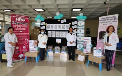 Hospital Regional de Occidente instala stands informativos sobre prevención de cáncer de cérvix y violencia sexual.