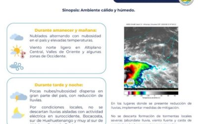 Lluvias y tormentas eléctricas afectarán sectores del sur y occidente del país este lunes.