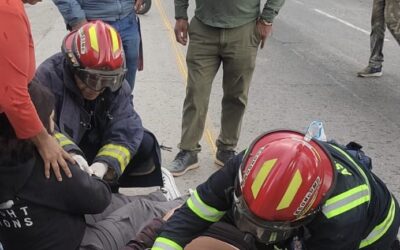 Accidente de motoneta deja dos personas heridas en ruta a Quetzaltenango