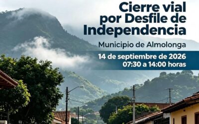 Cierre vial por desfile en Almolonga este 14 de septiembre. Recomiendan ruta alterna por Cantel