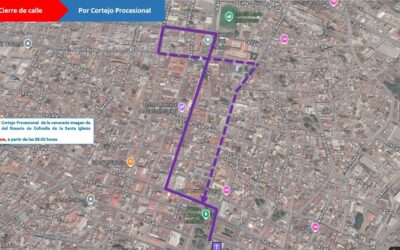 Cierres viales por cortejo procesional de la Virgen del Rosario