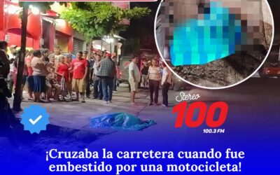 Adulto mayor muere arrollado por motocicleta en Retalhuleu