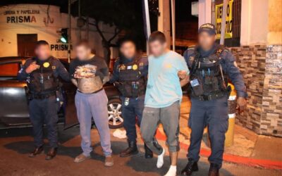 Capturan a dos hondureños presuntos mareros 18 tras realizar disparos en zona 9